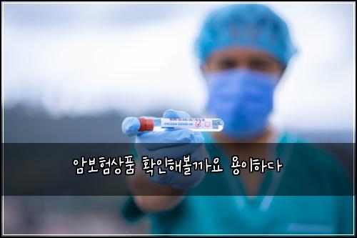 암보험상품 확인해볼까요 용이하다
