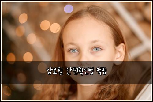 암보험 간편확인법  적립