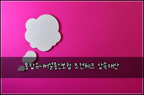 통합유니버설종신보험 조건체크  상속재산