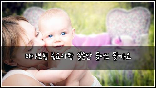 태아보험 중요사항  실손만 들어도 될까요