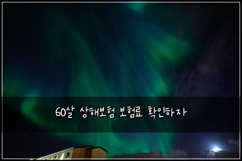 60살 상해보험 보험료 확인하자