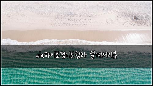 aia하이로정기보험과 설계서리뷰