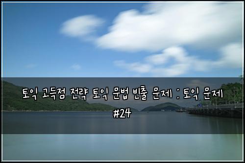 토익 고득점 전략 토익 문법 빈출 문제 : 토익 문제 #24