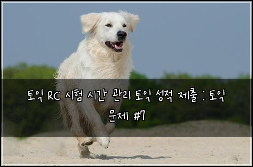 토익 RC 시험 시간 관리 토익 성적 제출 : 토익 문제 #7