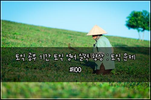 토익 공부 기간 토익 영어 실력 향상 : 토익 문제 #100