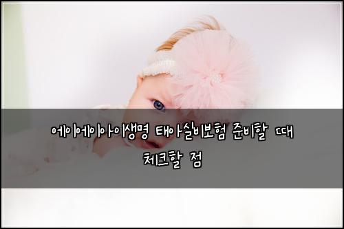 에이에이아이생명 태아실비보험 준비할 때 체크할 점