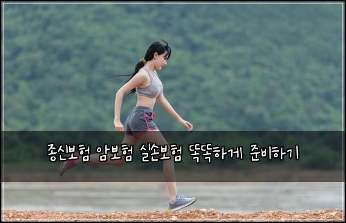 종신보험 암보험 실손보험 똑똑하게 준비하기