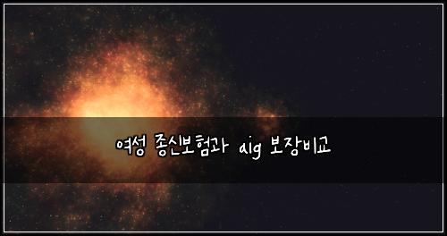 ์ฌ์ฑ ์ข
์ ๋ณดํ๊ณผ aig ๋ณด์ฅ๋น๊ต
