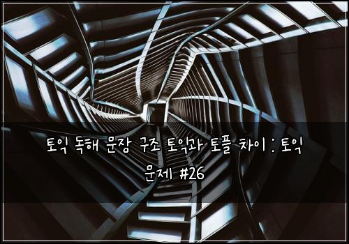토익 독해 문장 구조 토익과 토플 차이 : 토익 문제 #26