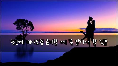 첫번째 태아보험 준비할 때 꼭 알아야 할 것들
