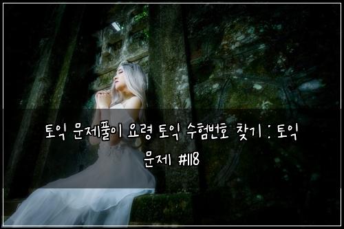 토익 문제풀이 요령 토익 수험번호 찾기 : 토익 문제 #118