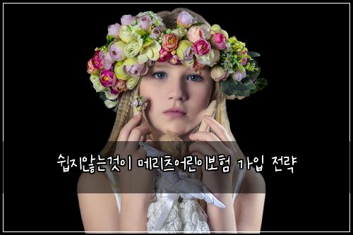 쉽지않는것이 메리츠어린이보험 가입 전략