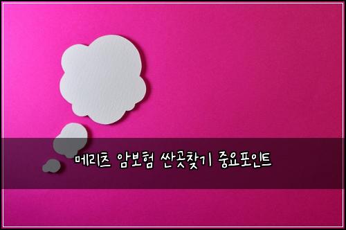 메리츠 암보험 싼곳찾기  중요포인트