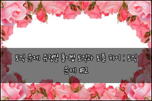 토익 문제 유형별 풀이법 토익과 토플 차이 : 토익 문제 #12