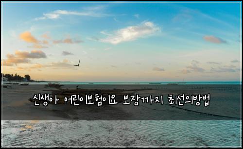 신생아 어린이보험이요 보장까지 최선의방법