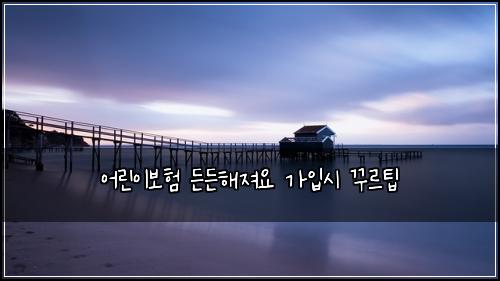 어린이보험 든든해져요  가입시 꾸르팁