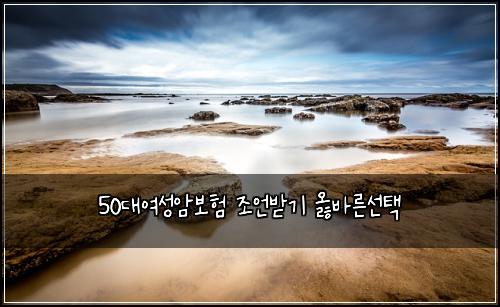 50대여성암보험 조언받기  옳바른선택