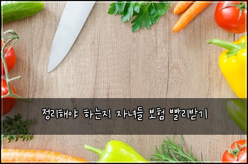 정리해야 하는지 자녀들 보험 빨리받기 