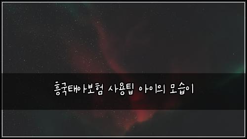 흥국태아보험 사용팁  아이의 모습이