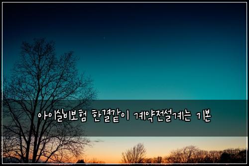 아이실비보험 한결같이  계약전설계는 기본