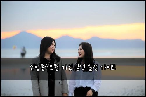 신랑종신보험 가입 금액 설정 가이드