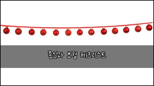 종신과 보험 체크리스트 