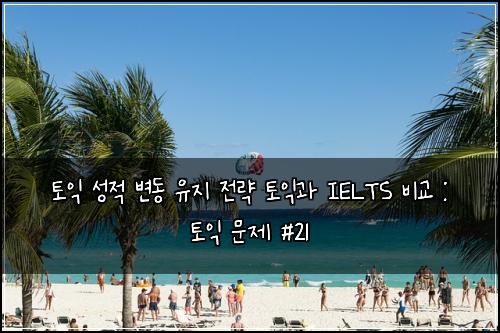 토익 성적 변동 유지 전략 토익과 IELTS 비교 : 토익 문제 #21