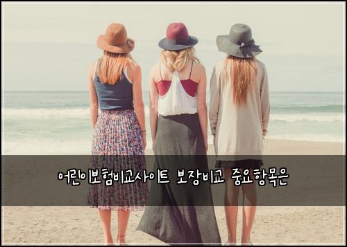 어린이보험비교사이트 보장비교 중요항목은