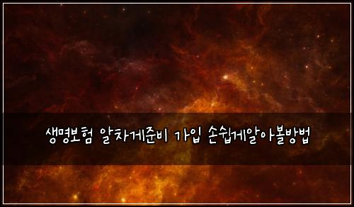 생명보험 알차게준비  가입 손쉽게알아볼방법