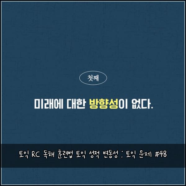 토익 RC 독해 훈련법 토익 성적 변동성 : 토익 문제 #48