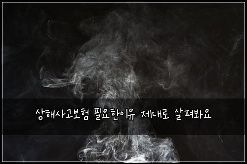 상해사고보험 필요한이유  제대로 살펴봐요