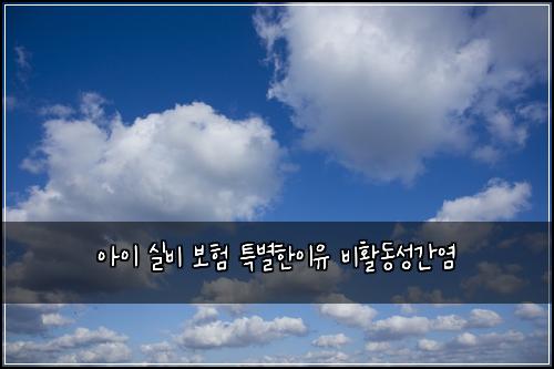 아이 실비 보험 특별한이유  비활동성간염