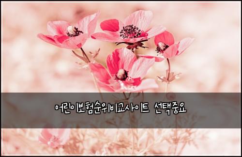 어린이보험순위비교사이트 선택중요