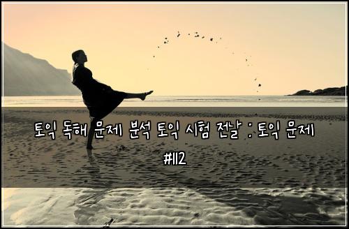 토익 독해 문제 분석 토익 시험 전날 : 토익 문제 #112