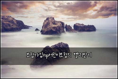 보험가입tip어린이보험의 빨리받기