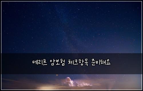 λ©λ¦¬μΈ μ보ν 체ν¬νλͺ© μ€λΉν΄μ