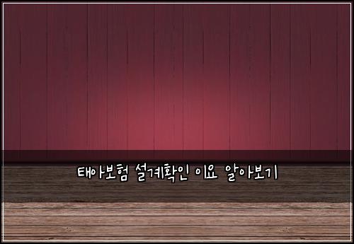 태아보험 설계확인  이요 알아보기