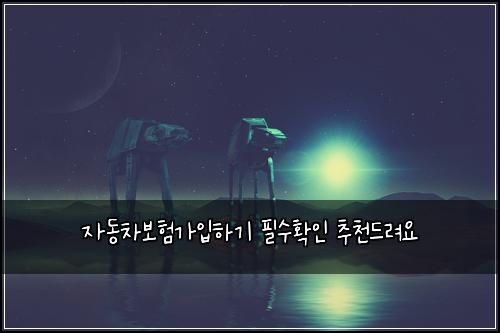 자동차보험가입하기 필수확인 추천드려요