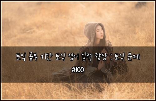 토익 공부 기간 토익 영어 실력 향상 : 토익 문제 #100