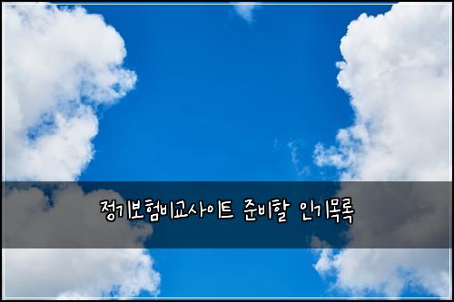 정기보험비교사이트 준비할 인기목록