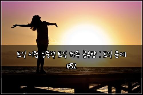 토익 시험 집중력 토익 하루 공부량 : 토익 문제 #52