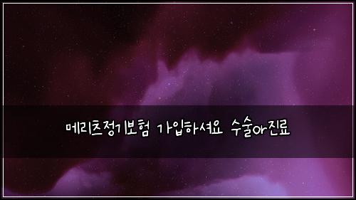 메리츠정기보험 가입하셔요  수술or진료