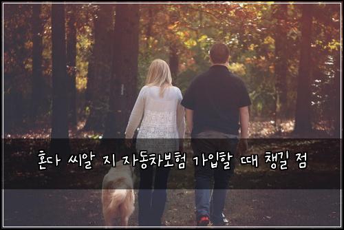 혼다 씨알 지 자동차보험 가입할 때 챙길 점