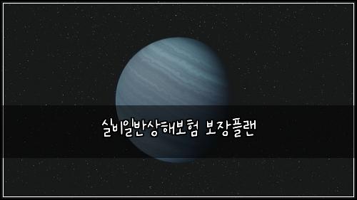 실비일반상해보험 보장플랜 
