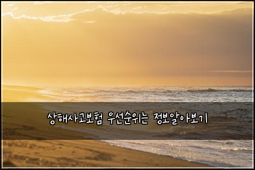 상해사고보험 우선순위는  정보알아보기