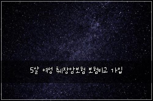 5살 여성 췌장암보험 보험비교  가입