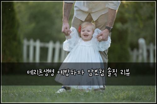 메리츠생명 예방하자 암보험 솔직 리뷰