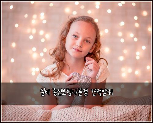 실비 종신보험다른점 견적받귀