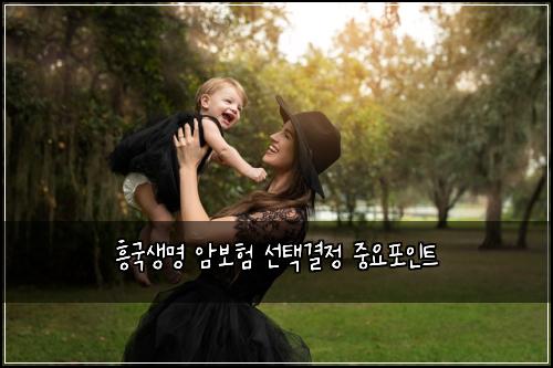 흥국생명 암보험 선택결정  중요포인트