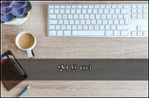 영어 한 마디